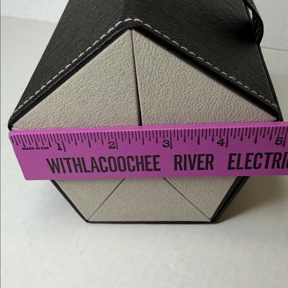 Black and Gray Geometric Travel Case for Glasses